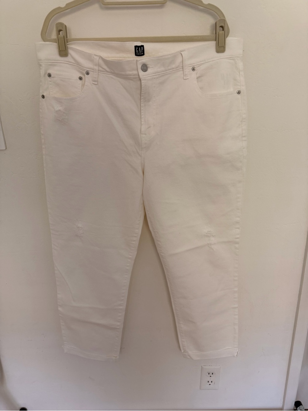 GAP Cream Ankle Crop Stretch Jeans